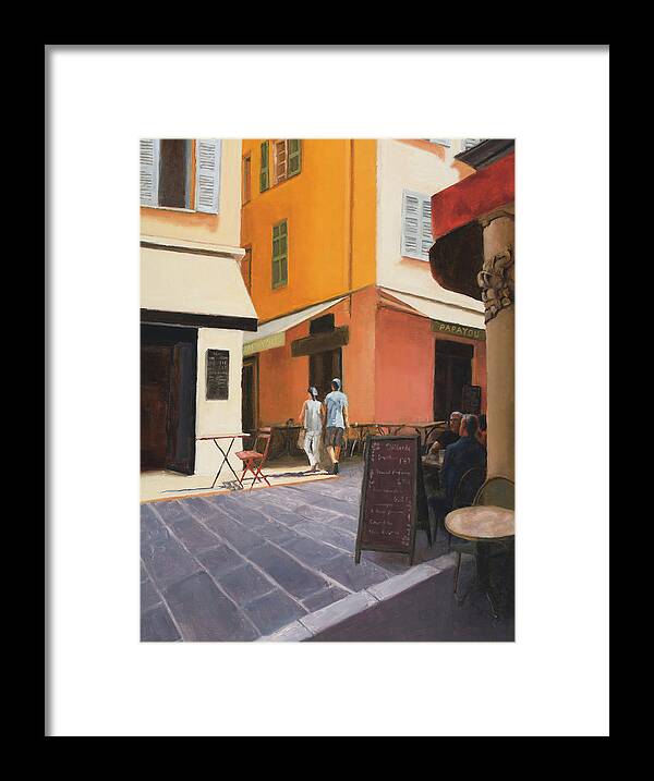 Nice Framed Print featuring the painting Rue en Nice by Tate Hamilton