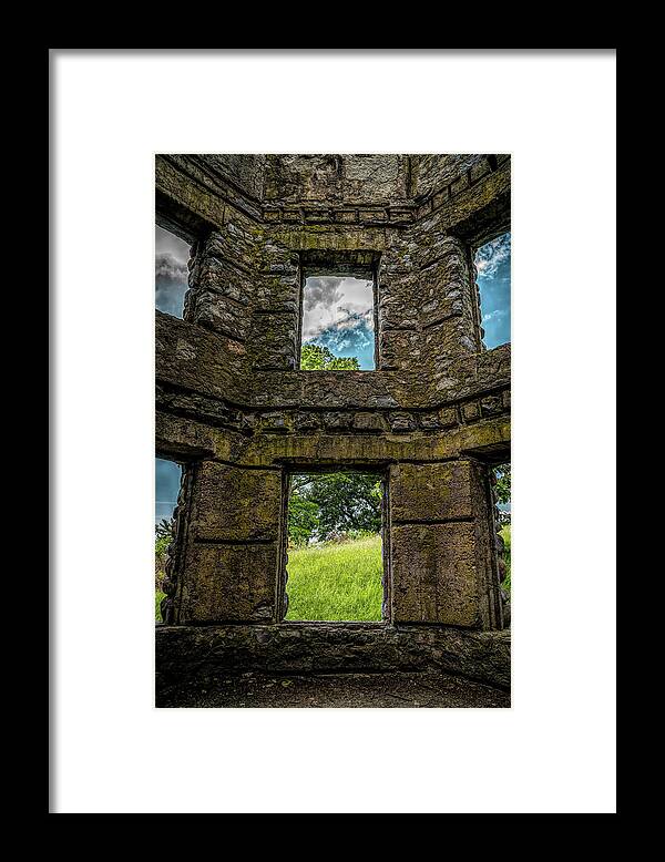 Ancient Ruins Framed Print featuring the photograph Ruins of Bancroft Castle 3 by Lilia S