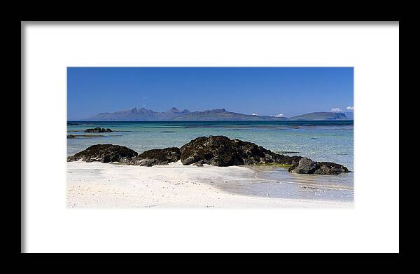 Scotland Framed Print featuring the photograph Rum and Eigg from Achateny Beach by John McKinlay