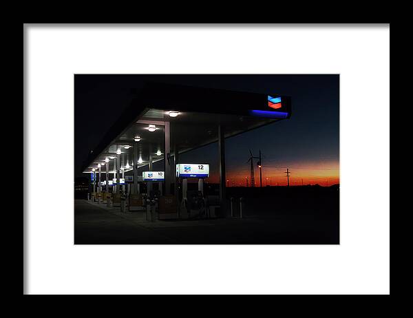 Filling Station Framed Print featuring the photograph Running, to make the day last a little longer by Micah Offman