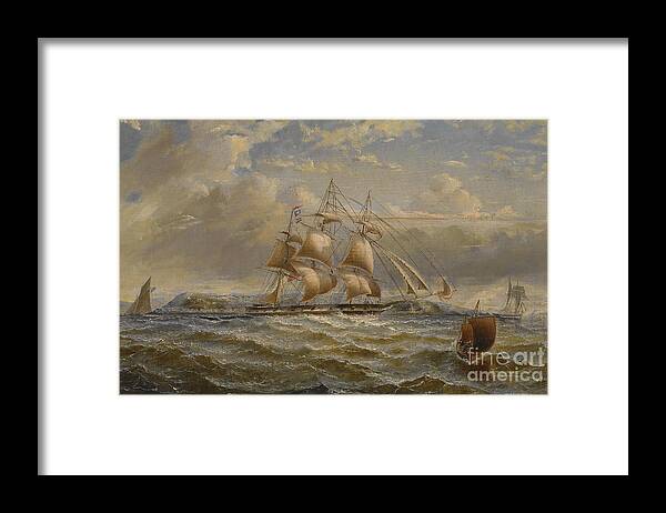 George Napier 1827 - 1869 Running Down The Firth Of Clyde Framed Print featuring the painting Running Down The Firth Of Clyde by MotionAge Designs