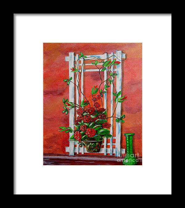 Roses Framed Print featuring the painting Running Roses by Melvin Turner