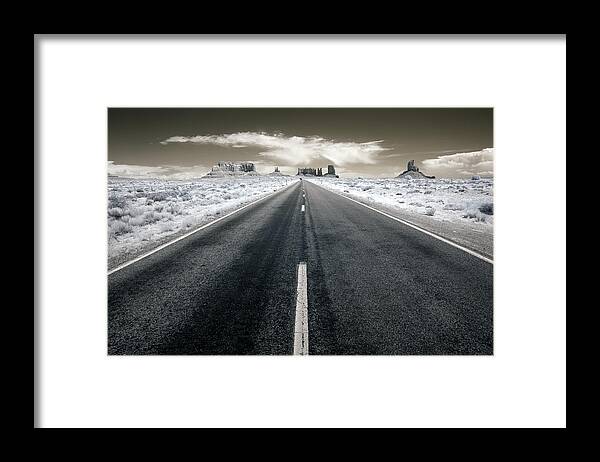 Infrared Framed Print featuring the photograph Running to the Edge of the World by Mike Irwin