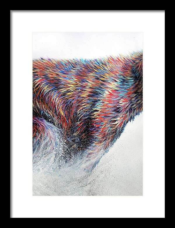 Bear Framed Print featuring the painting Running Wild Triptych PANEL 2 CENTER PIECE by Teshia Art