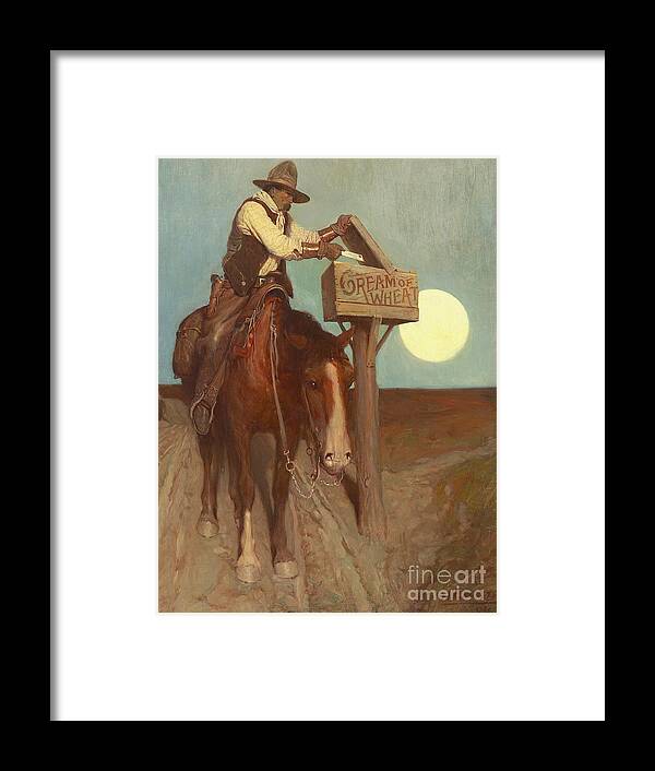 Moon Framed Print featuring the painting Rural Delivery by Newell Convers Wyeth