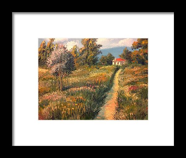 Cottage Framed Print featuring the painting Rural Idyll by Vit Nasonov