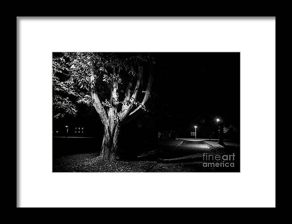 Rural Framed Print featuring the photograph Rural street life at night by Simon Bratt