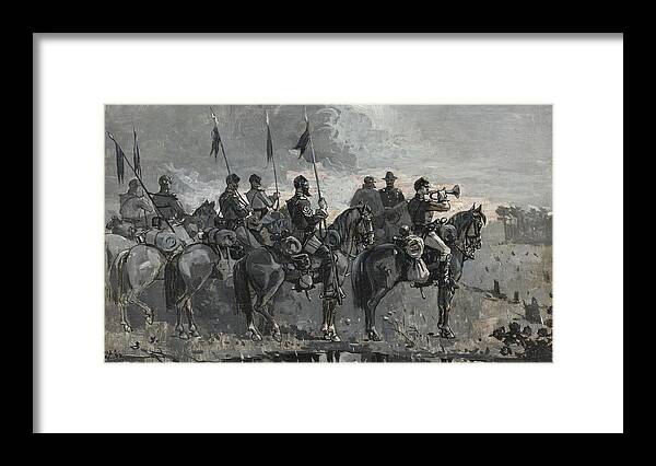 Winslow Homer Framed Print featuring the painting Rush's Lancers by Winslow Homer