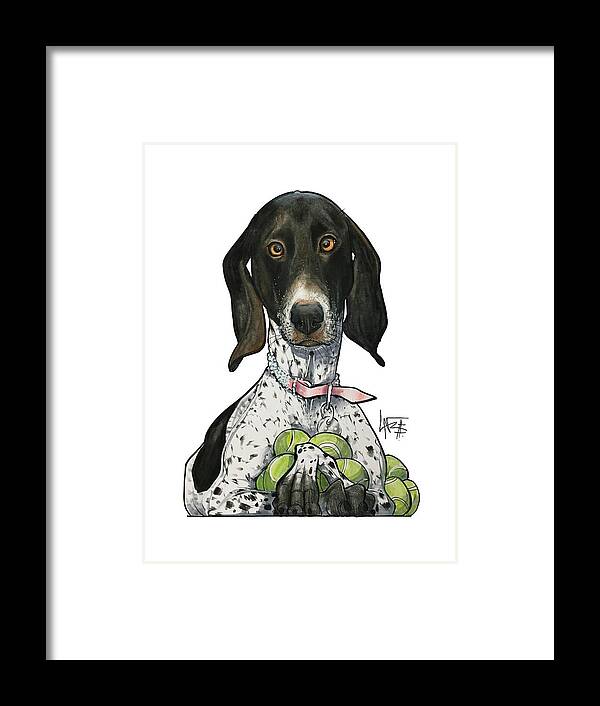 Pet Portrait Framed Print featuring the drawing Russell 3359 by John LaFree