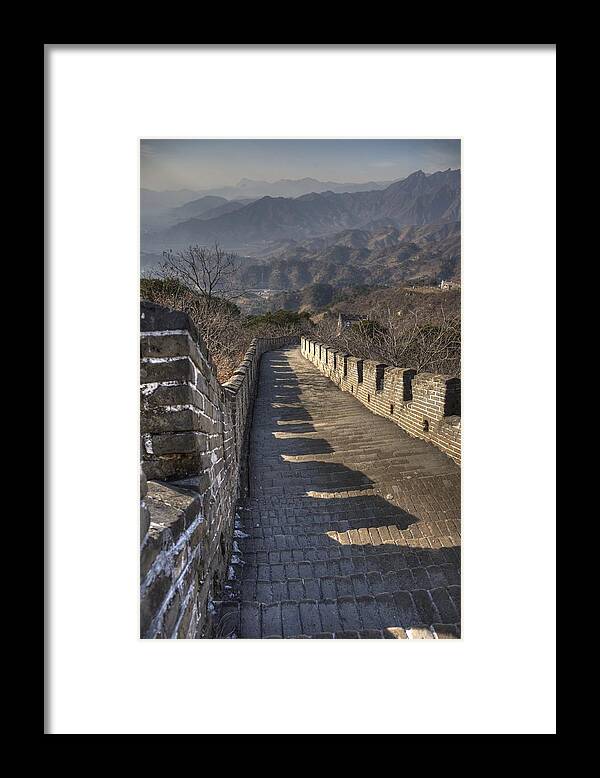 Great Wall Framed Print featuring the photograph Rusti Great Wall HDR by Matthew Bamberg