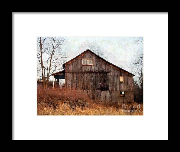 Barn Framed Print featuring the photograph Rustic Country Barn - Long November by Janine Riley