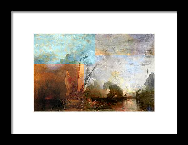 Abstract In The Living Room Framed Print featuring the digital art Rustic I Turner by David Bridburg