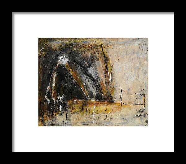 Abstract Framed Print featuring the painting Rustic Interlude by Jim Benest