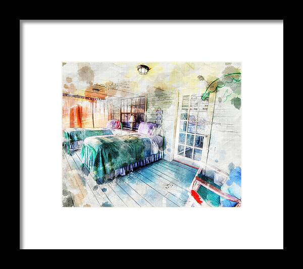 Bedroom Framed Print featuring the digital art Rustic Look Bedroom by Anthony Murphy