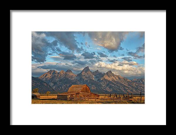 Clouds Framed Print featuring the photograph Rustic Wyoming by Darren White