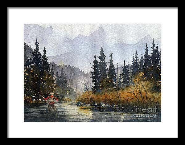  Framed Print featuring the painting Rustons River by Tim Oliver