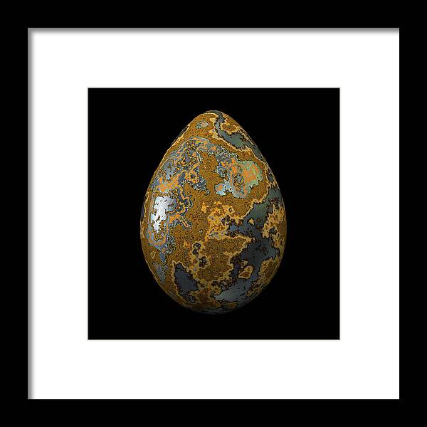 Series Framed Print featuring the digital art Rusty Blue Steel Egg by Hakon Soreide