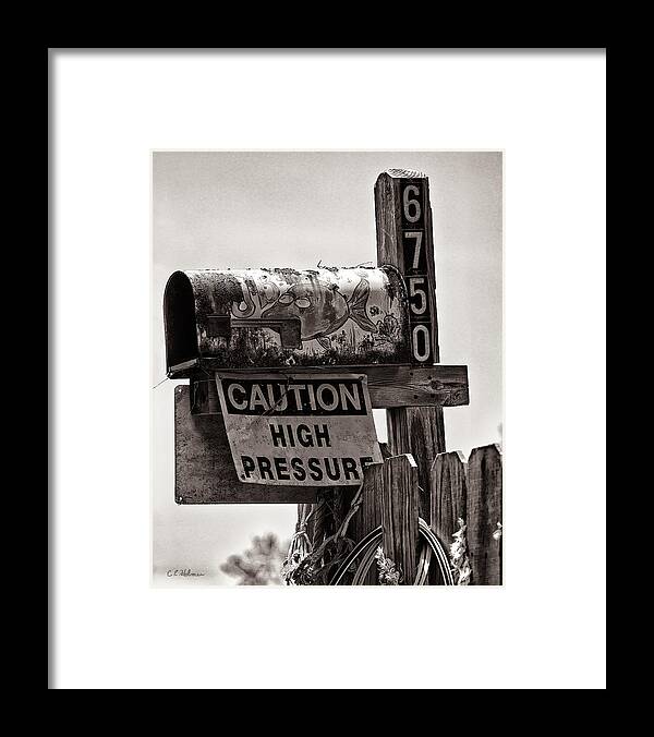 Mailbox Framed Print featuring the photograph Rusty Mailbox - Sepia by Christopher Holmes