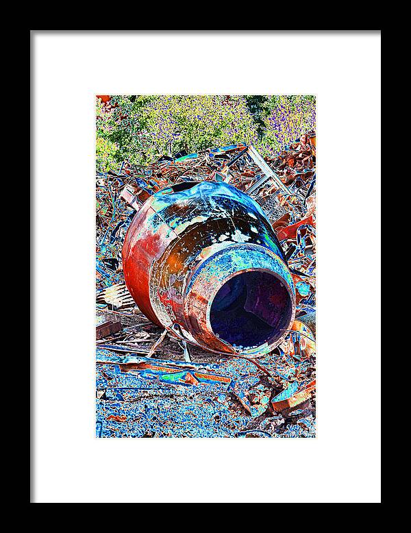 Metal Framed Print featuring the digital art Rusty Metal Stuff II by Debbie Portwood