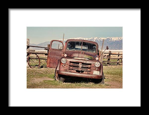 Antelope Island Framed Print featuring the photograph Rusty Old Dodge by Ely Arsha