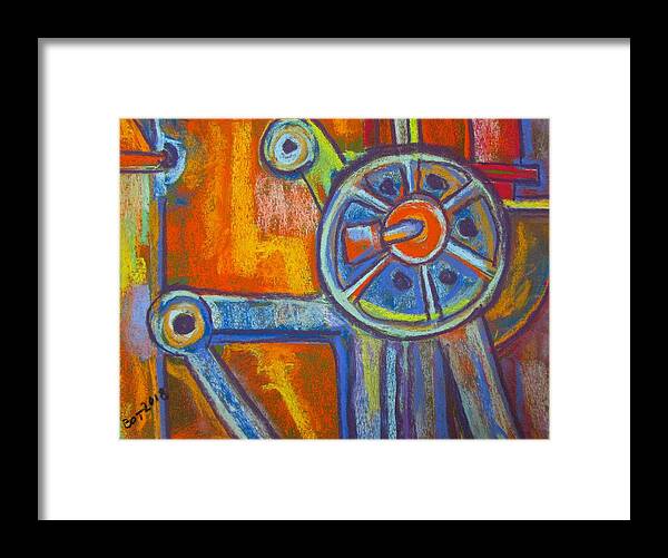 Abstract Framed Print featuring the pastel Rusty Parts by Barbara O'Toole