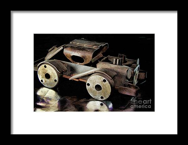Toy Rat Rod Framed Print featuring the photograph Rusty Rat Rod Toy by Wilma Birdwell
