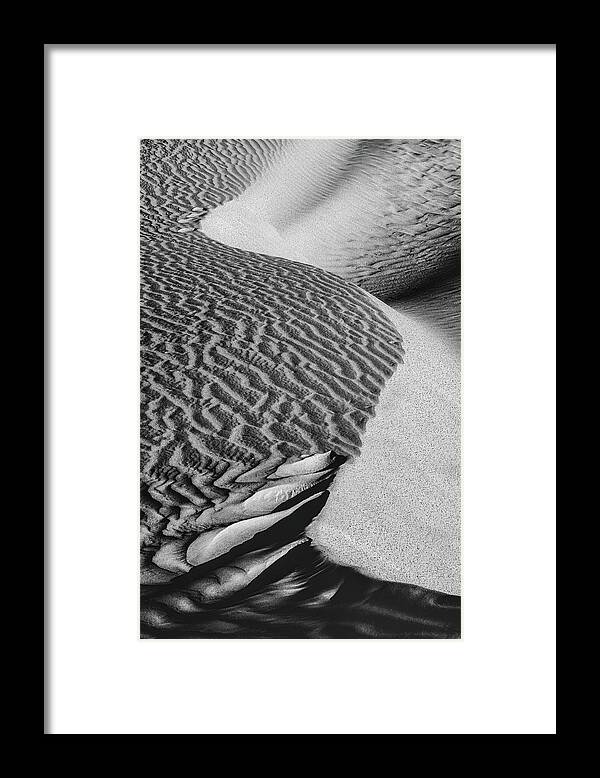 Monochrome Framed Print featuring the photograph S-s-sand by Laura Roberts