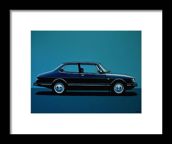 Saab Framed Print featuring the painting Saab 90 1985 Painting by Paul Meijering