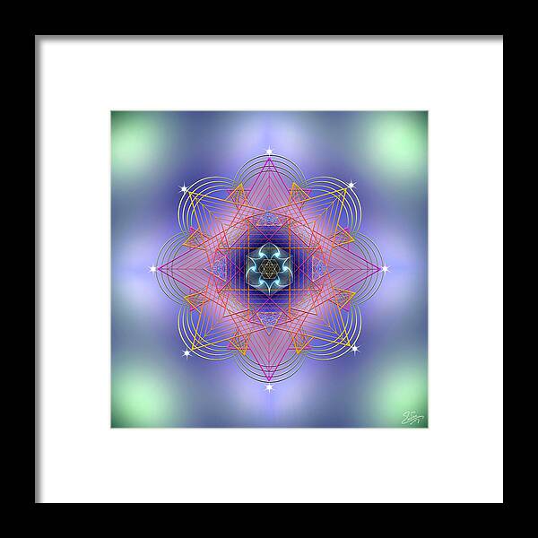 Endre Framed Print featuring the digital art Sacred Geometry 693 by Endre Balogh