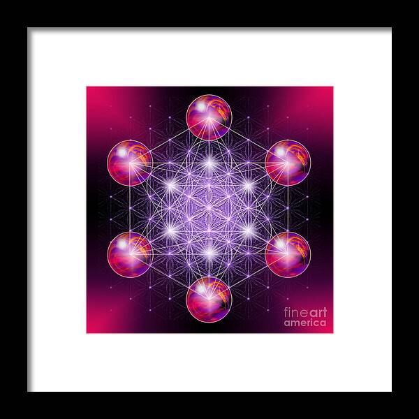 Metatron Framed Print featuring the digital art Sacred Geometry Metatron by Alexa Szlavics