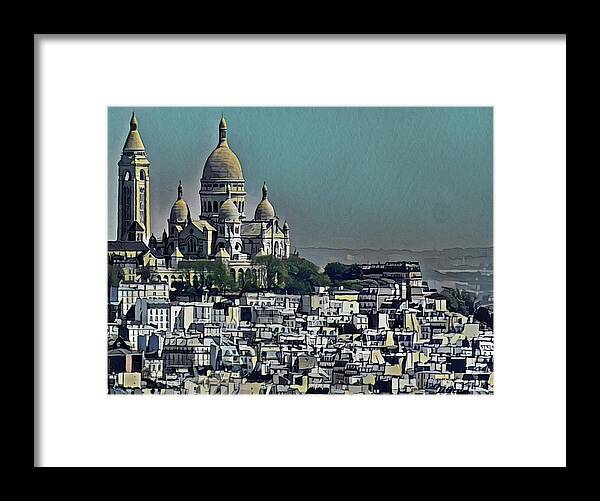 National Framed Print featuring the painting Sacred Heart Basilica by Russ Harris
