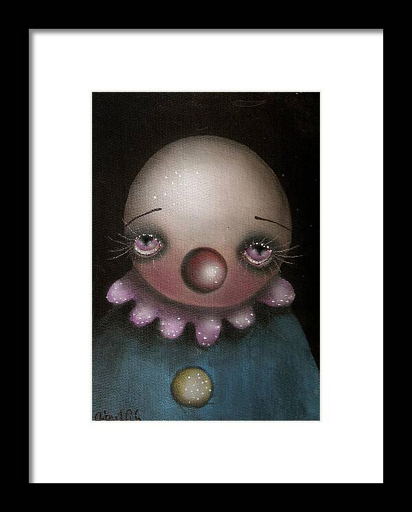 Abril Andrade Griffith Framed Print featuring the painting Sad Clown by Abril Andrade