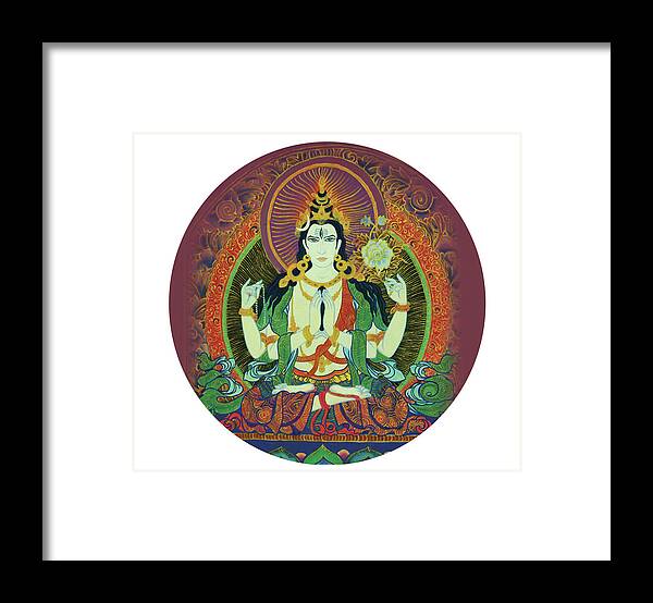 Shiva Framed Print featuring the painting Sada Shiva by Guruji Aruneshvar Paris Art Curator Katrin Suter
