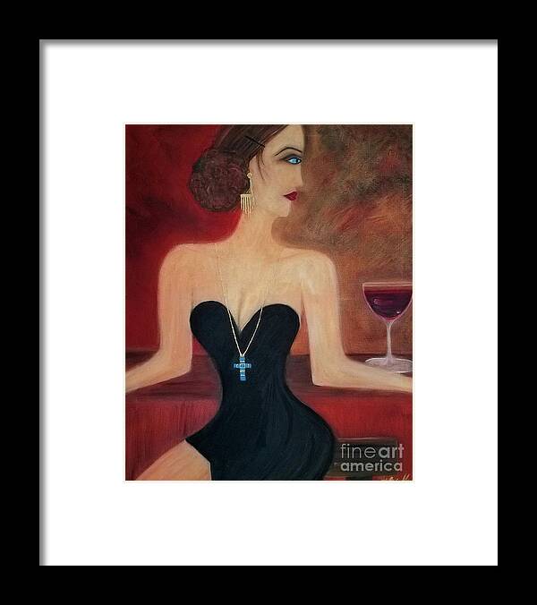 Wine Framed Print featuring the painting Sadie's Last Syrah by Artist Linda Marie