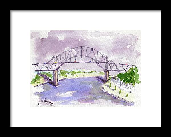 Cape Cod Framed Print featuring the painting Sagamore Bridge by James Flynn
