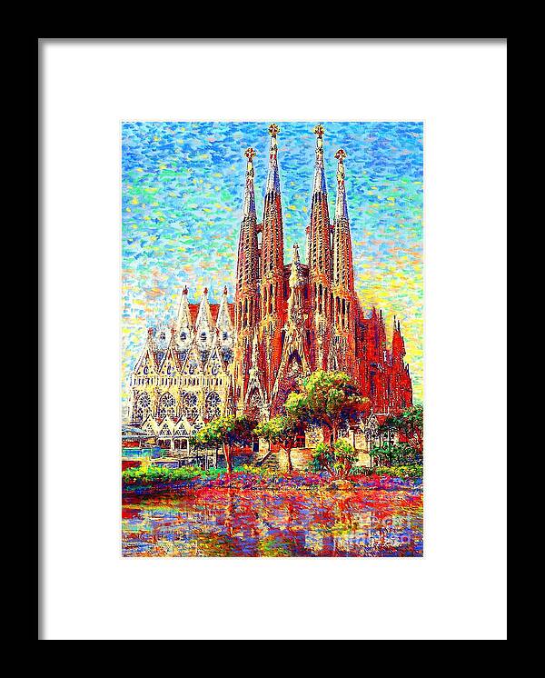 Spain Framed Print featuring the painting Sagrada Familia by Jane Small