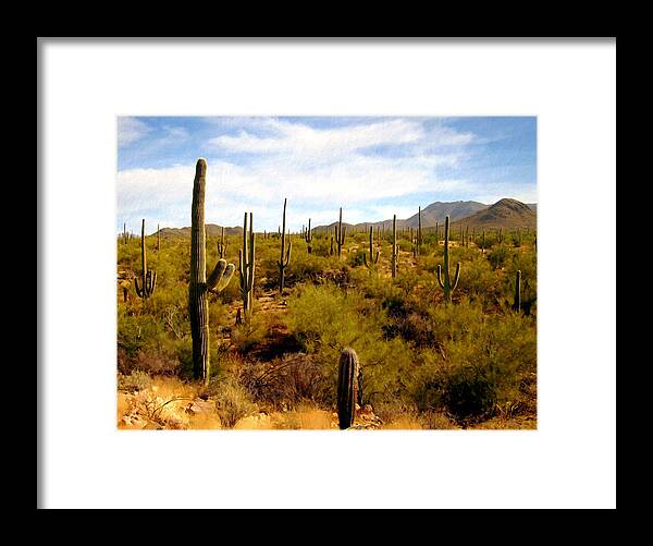 Saguaro Framed Print featuring the photograph Saguaro National Park by Kurt Van Wagner