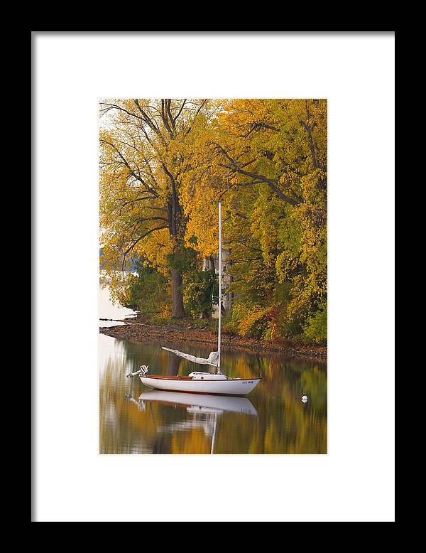 Lake Champlain Islands Framed Print featuring the photograph Sailboat in Alburg Vermont by George Robinson