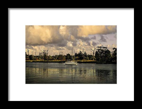 Sailboat Framed Print featuring the photograph Sailboat in Georgetown by TJ Baccari