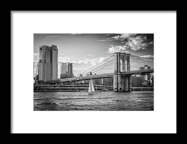 Nyc Framed Print featuring the photograph Sailboat on the East River by Frank Mari