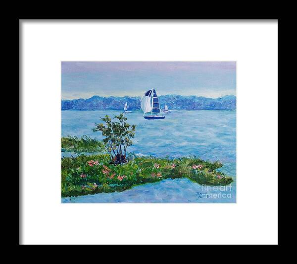 Sailing Framed Print featuring the painting Sailing Away by Jeannie Allerton