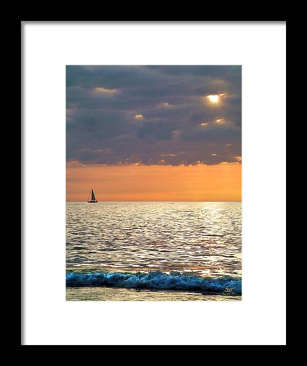 Sea Framed Print featuring the photograph Sailing in the Sun by Sam Davis Johnson