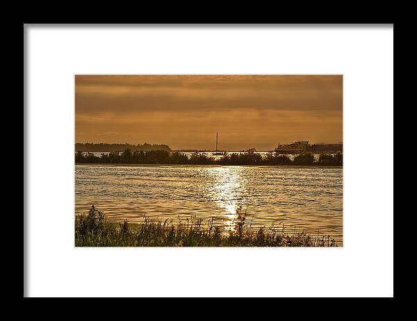 Sailing Framed Print featuring the photograph Sailing on Volkerak by Frans Blok