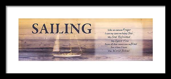 Sailing Framed Print featuring the photograph Sailing by Robin-Lee Vieira