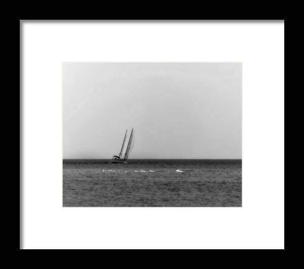 Black And White Framed Print featuring the photograph Sailing the Seven Seas by Mario Celzner