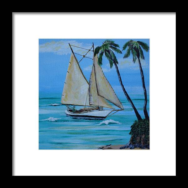 Sailboat Framed Print featuring the painting Sailor's Dream by Susan Kubes