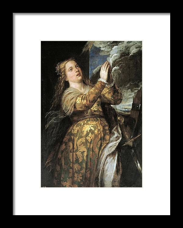 Titian Framed Print featuring the painting Saint Catherine of Alexandria by Titian