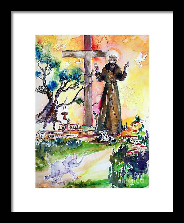 Italy Framed Print featuring the painting Saint Francis of Assisi Italy by Ginette Callaway