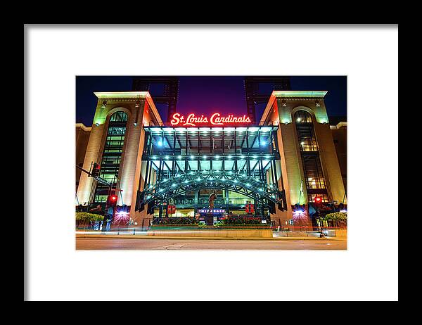 America Framed Print featuring the photograph Colorful Tribute To Saint Louis Missouri Baseball by Gregory Ballos