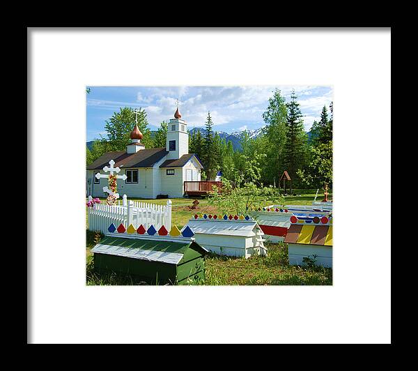 Landscape Framed Print featuring the photograph Saint Nicholas Orthodox-Eklutna Alaska by Cheryl Fecht